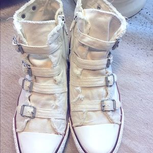 Ash high tops.Side Zipper entry for easy access.